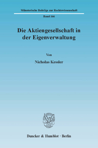 Die Aktiengesellschaft in der Eigenverwaltung