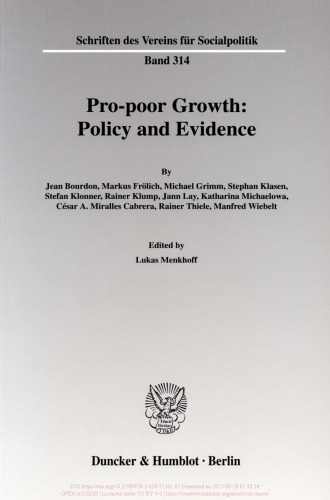 Pro-poor Growth: Policy and Evidence