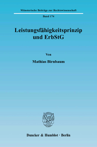 Leistungsfähigkeitsprinzip und ErbStG