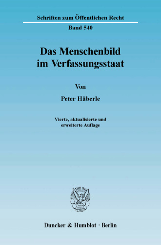 Das Menschenbild im Verfassungsstaat