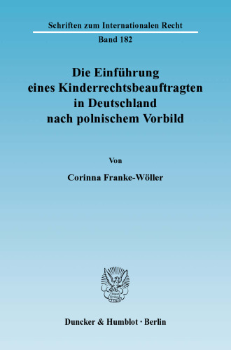 Die Einführung eines Kinderrechtsbeauftragten in Deutschland nach polnischem Vorbild