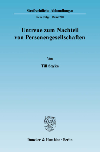Untreue zum Nachteil von Personengesellschaften