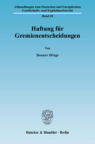 Haftung für Gremienentscheidungen