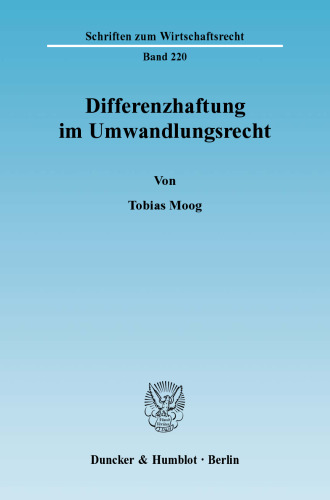 Differenzhaftung im Umwandlungsrecht