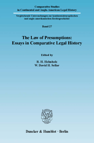 The Law of Presumptions: Essays in Comparative Legal History