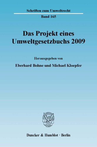 Das Projekt eines Umweltgesetzbuchs 2009