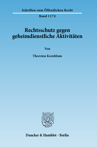 Rechtsschutz gegen geheimdienstliche Aktivitäten