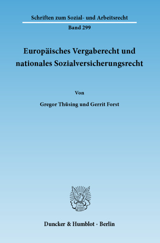 Europäisches Vergaberecht und nationales Sozialversicherungsrecht
