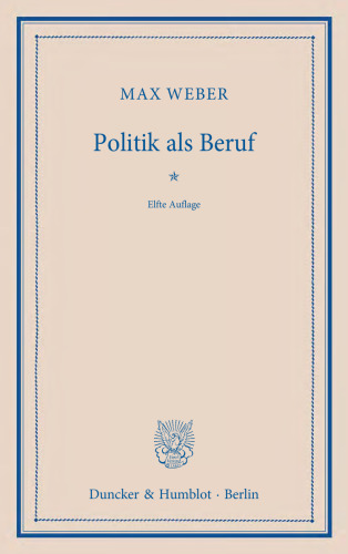 Politik als Beruf