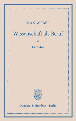 Wissenschaft als Beruf