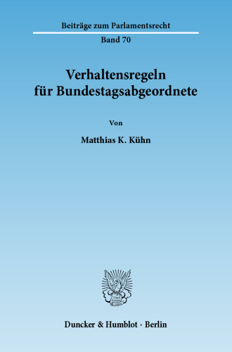 Verhaltensregeln für Bundestagsabgeordnete