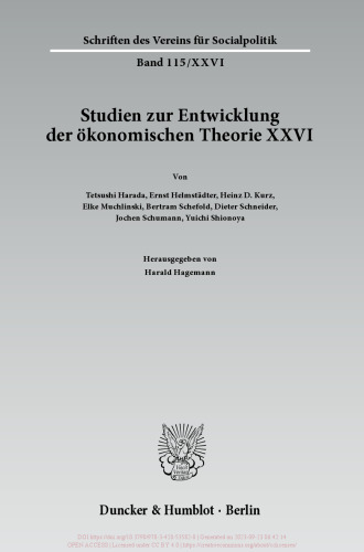 Wissen / The Knowledge Economy: Studien zur Entwicklung der ökonomischen Theorie XXVI
