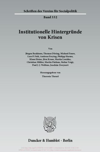Institutionelle Hintergründe von Krisen