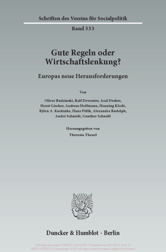 Gute Regeln oder Wirtschaftslenkung?: Europas neue Herausforderungen