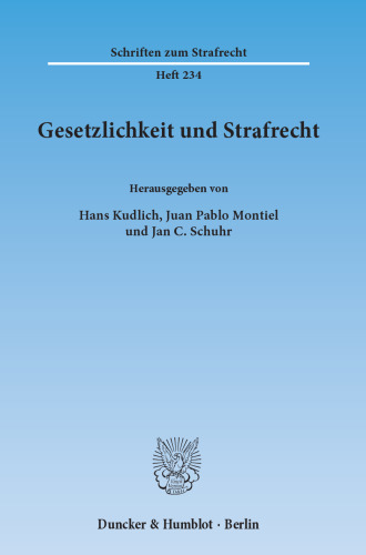 Gesetzlichkeit und Strafrecht