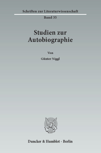 Studien zur Autobiographie