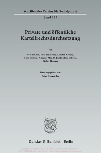 Private und öffentliche Kartellrechtsdurchsetzung