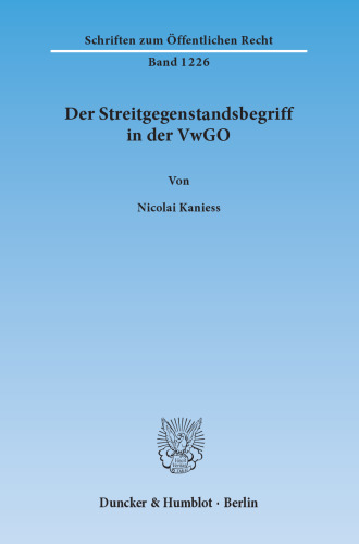 Der Streitgegenstandsbegriff in der VwGO