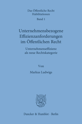Unternehmensbezogene Effizienzanforderungen im Öffentlichen Recht: Unternehmenseffizienz als neue Rechtskategorie