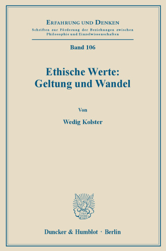 Ethische Werte: Geltung und Wandel