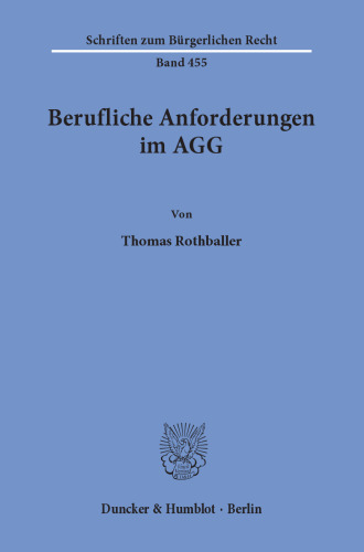 Berufliche Anforderungen im AGG