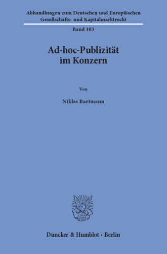 Ad-hoc-Publizität im Konzern