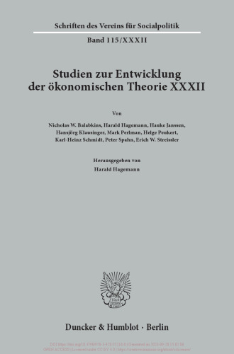 German Influences on American Economic Thought and American Influences on German Economic Thought: Deutsche Einflüsse auf amerikanisches wirtschaftswissenschaftliches Denken und amerikanische Einflüsse auf deutsches Wirtschaftsdenken. Studien zur Entwicklung der ökonomischen Theorie XXXII