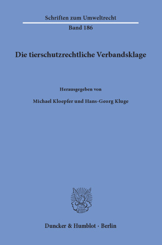 Die tierschutzrechtliche Verbandsklage