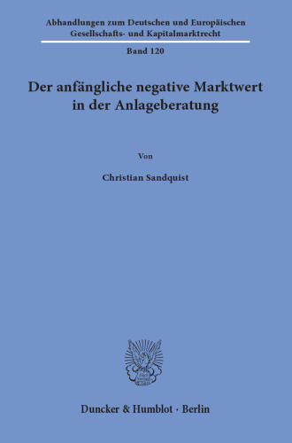 Der anfängliche negative Marktwert in der Anlageberatung
