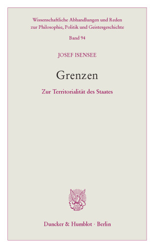 Grenzen: Zur Territorialität des Staates