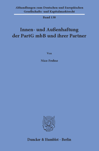 Innen- und Außenhaftung der PartG mbB und ihrer Partner