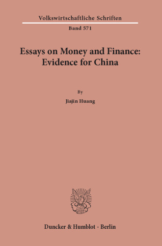 Essays on Money and Finance: Evidence for China