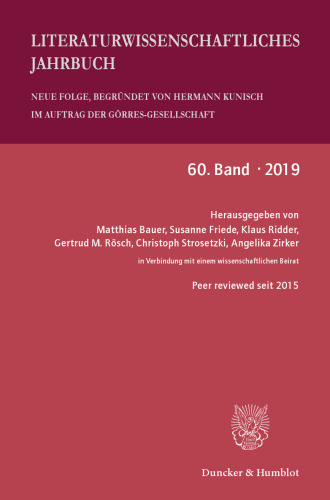 Literaturwissenschaftliches Jahrbuch: 60. Band (2019)