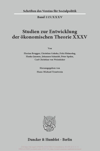 Macht oder ökonomisches Gesetz?: Studien zur Entwicklung der ökonomischen Theorie XXXV