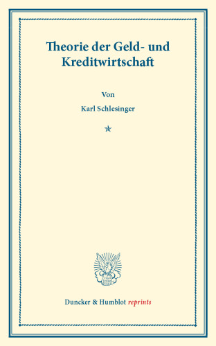 Theorie der Geld- und Kreditwirtschaft