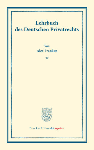 Lehrbuch des Deutschen Privatrechts
