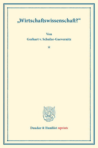 »Wirtschaftswissenschaft?«