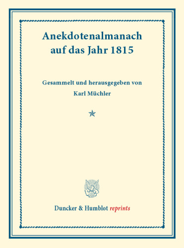 Anekdotenalmanach auf das Jahr 1815
