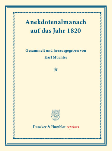 Anekdotenalmanach auf das Jahr 1820