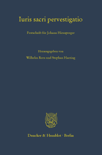 Iuris sacri pervestigatio: Festschrift für Johann Hirnsperger