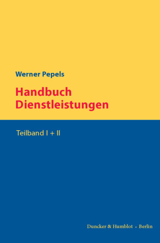Handbuch Dienstleistungen: 2 Teilbände