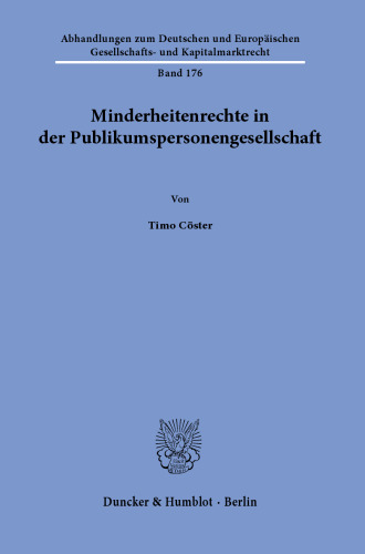 Minderheitenrechte in der Publikumspersonengesellschaft