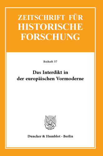 Das Interdikt in der europäischen Vormoderne