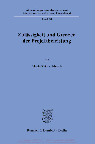 Zulässigkeit und Grenzen der Projektbefristung