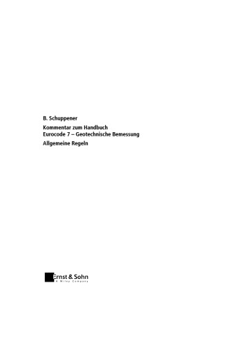 Kommentar zum Handbuch Eurocode 7 - Geotechnische Bemessung: Allgemeine Regeln