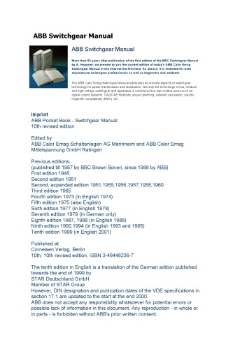 Switchgear Manual