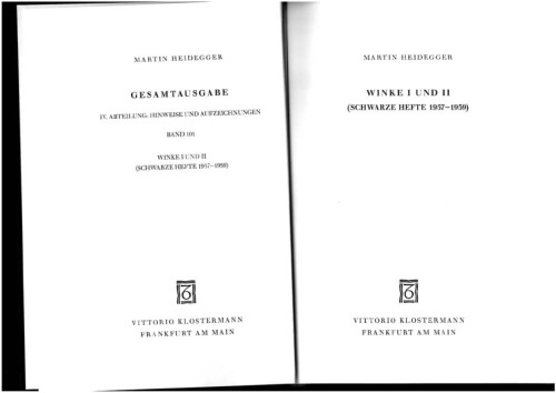 Winke I und II (Schwarze Hefte 1957–1959)