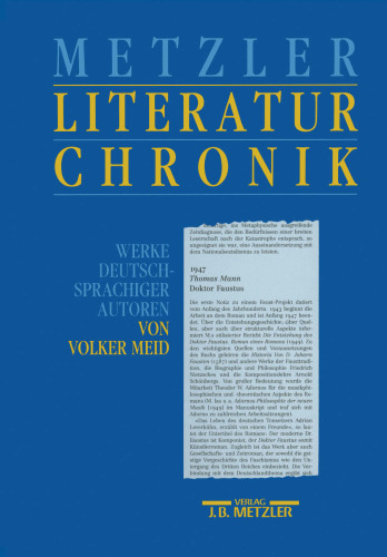 Metzler Literatur Chronik: Werke deutschsprachiger Autoren