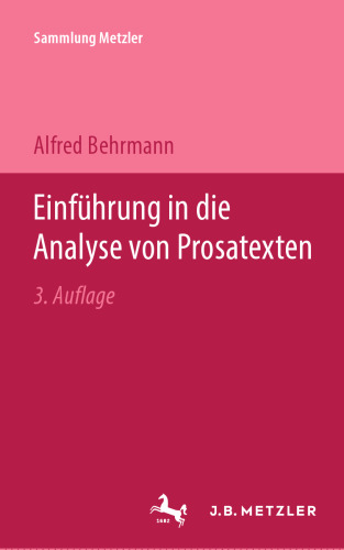 Einführung in die Analyse von Prosatexten