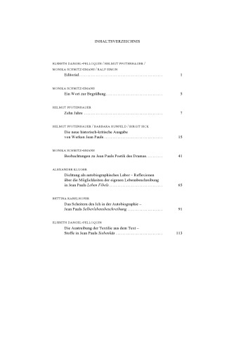 Jahrbuch der Jean-Paul-Gesellschaft: Band 43 2008